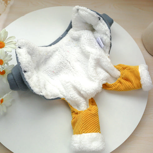 Cotton-Padded Jumpsuits with Snowman Pattern